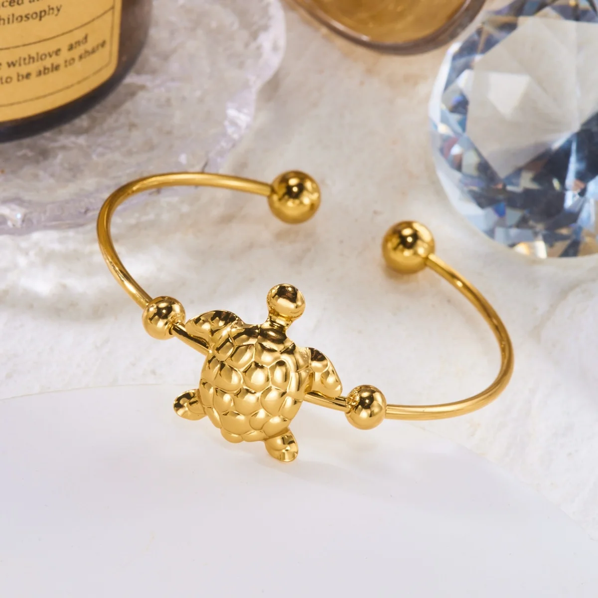 Einfache Edelstahl-Sonnenarmbänder für Damen und Herren, Gänseblümchen-, Muschel-, Spiral-, Oktopus-, Schildkröten-Armreif, Ozean-, Strand-, Urlaubsschmuck – Detail 37