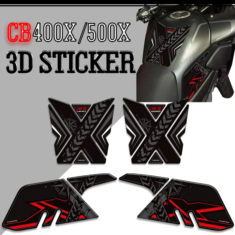 Motorcycle Tank Pad Side Grips Gas Fuel Oil Kit Knee Stickers Decals Protector For Honda CB400X CB500X CB 400 500 CB400 CB500 X