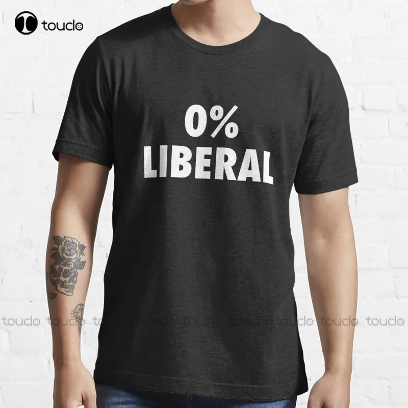 New 0% Liberal Sarcastic Conservative T-Shirt Cotton Tee Shirt S-5Xl