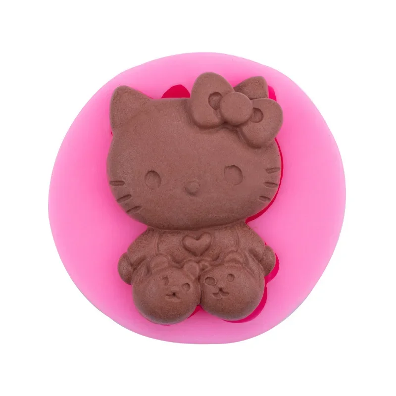 Hello Kitty Cake Mold Cartoon Cute Silicone Baking Accessories DIY Chocolate Cake Mould Kitchen Handmade Decorations Baking Tool