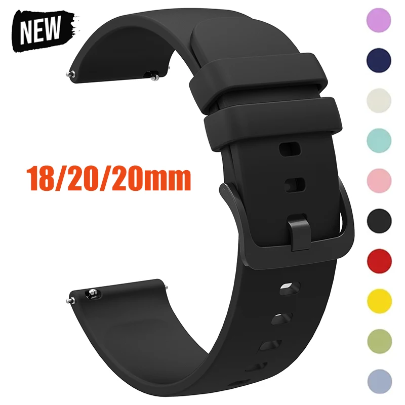 18mm 20mm 22mm Silicone Strap for Garmin Vivoactive 3 4 4S Watch Band for Samsung Active for Huawei Watch GT6 46mm for Amazfit