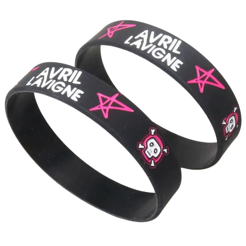 1PC Avril Silicone Bracelets Rock Roll Music Punk Star Fans Concert Singer Fashion Silicone Wristband SH004