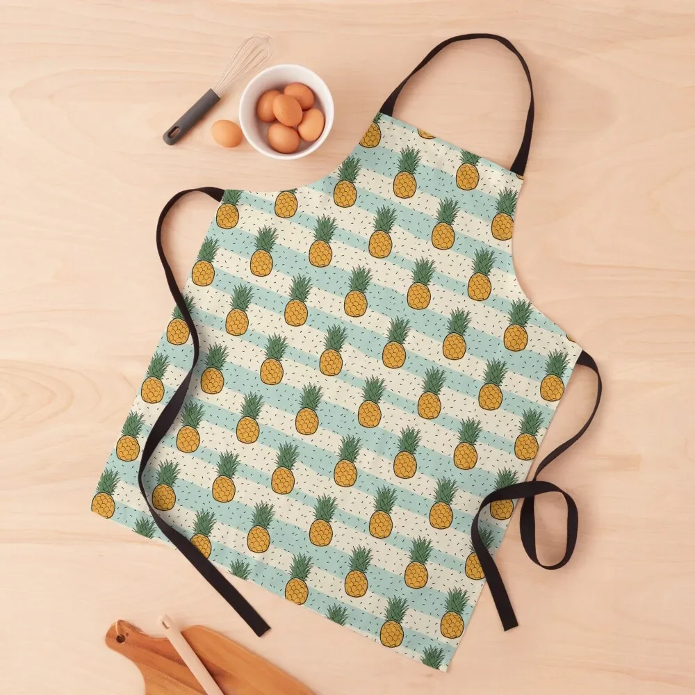 

Hand drawn Pineapple fruit pattern Apron Custom painting For Girl Apron