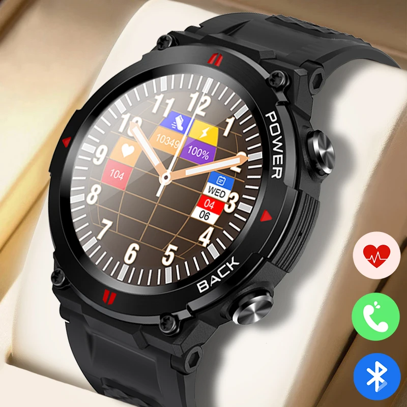 Real time heart rate, anti fall, waterproof, and anti impact 1.32-inch IPS high-resolution 360 * 360 full touch men's smartwatch