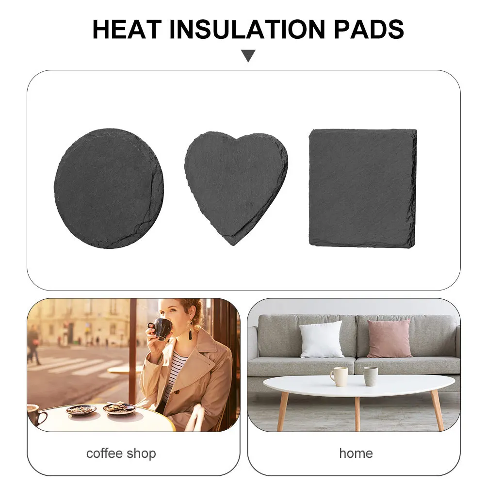 

3Pcs Coasters Cup Mats Water Splash Prevention Home Party Decor Stone Coaster Stone Cushion