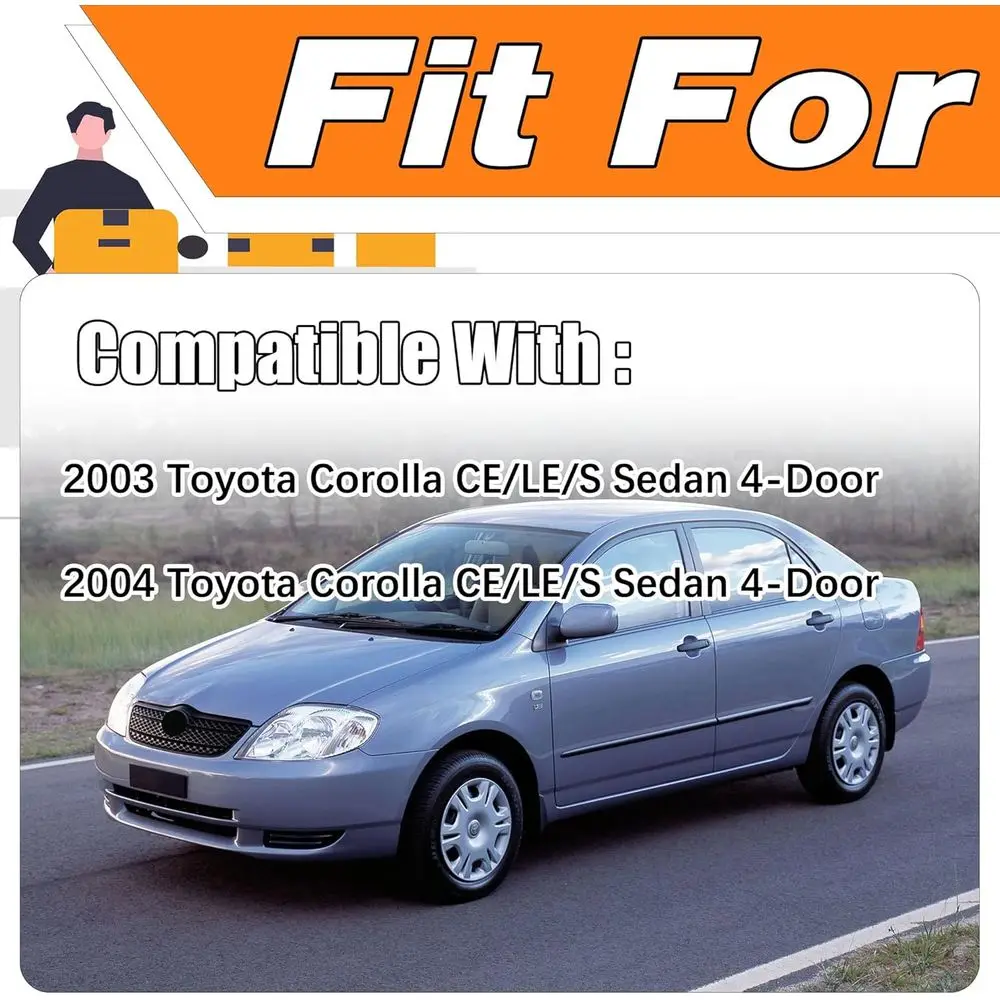 طقم مصابيح الضباب تويوتا كورولا 2003-2004، عدسة شفافة، لمبات هالوجين H3 12V 35W، متضمنة حزام الأسلاك #3