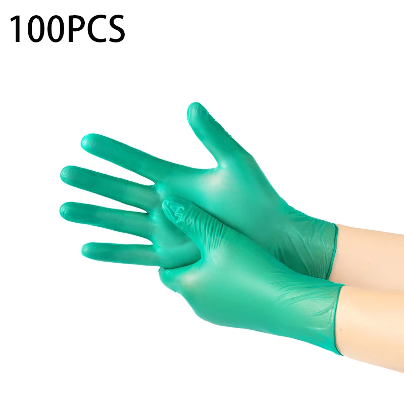 100 Pack Waterproof Latex Free Long Disposable Nitrile Gloves For Pet Care Safety Work Household Kitchen Use Powder Free Gloves