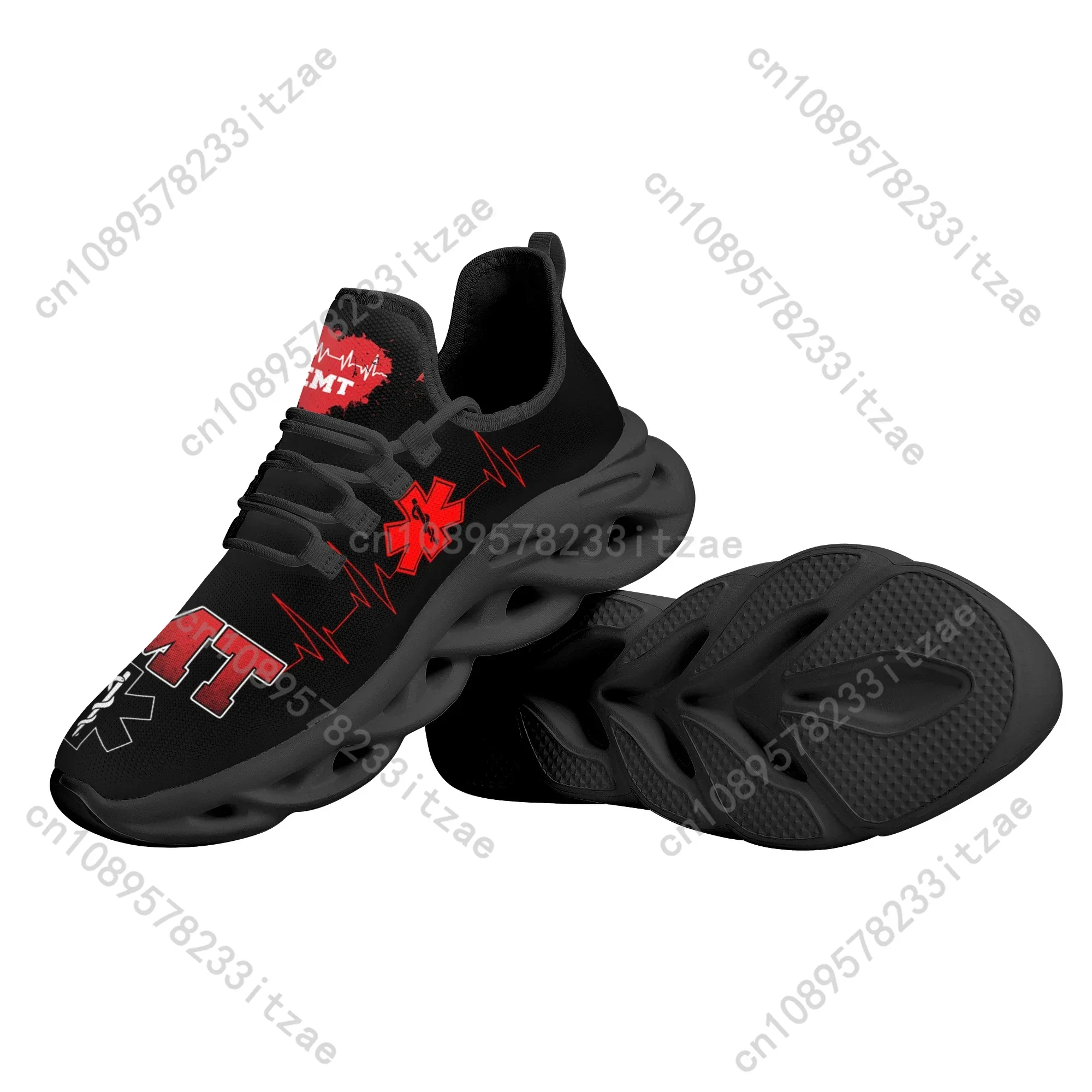 2025 Hot Sale Flat Shoes Fashion Paramedic EMT EMS Pattern Mesh Sneakers for Women Breathable Footwear Zapatillas