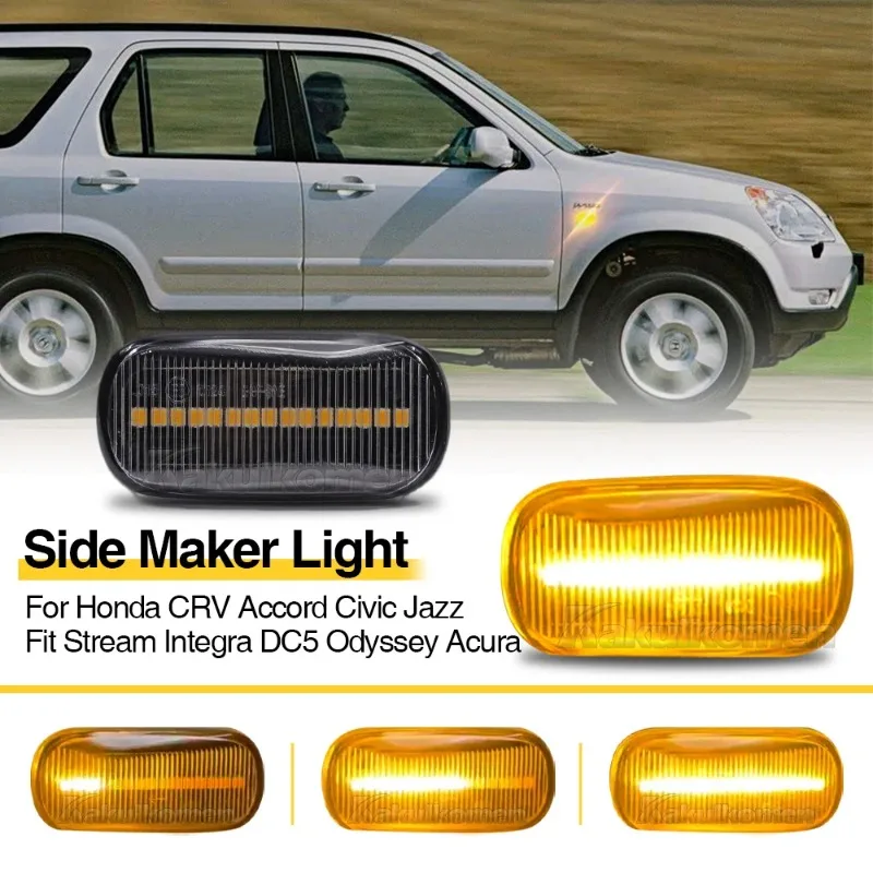 For Honda CRV Accord Civic City Fit Jazz Stream HRV S2000 Odyssey Integra Acura RSX NSX LED Side Marker Lights Turn Signal lamp