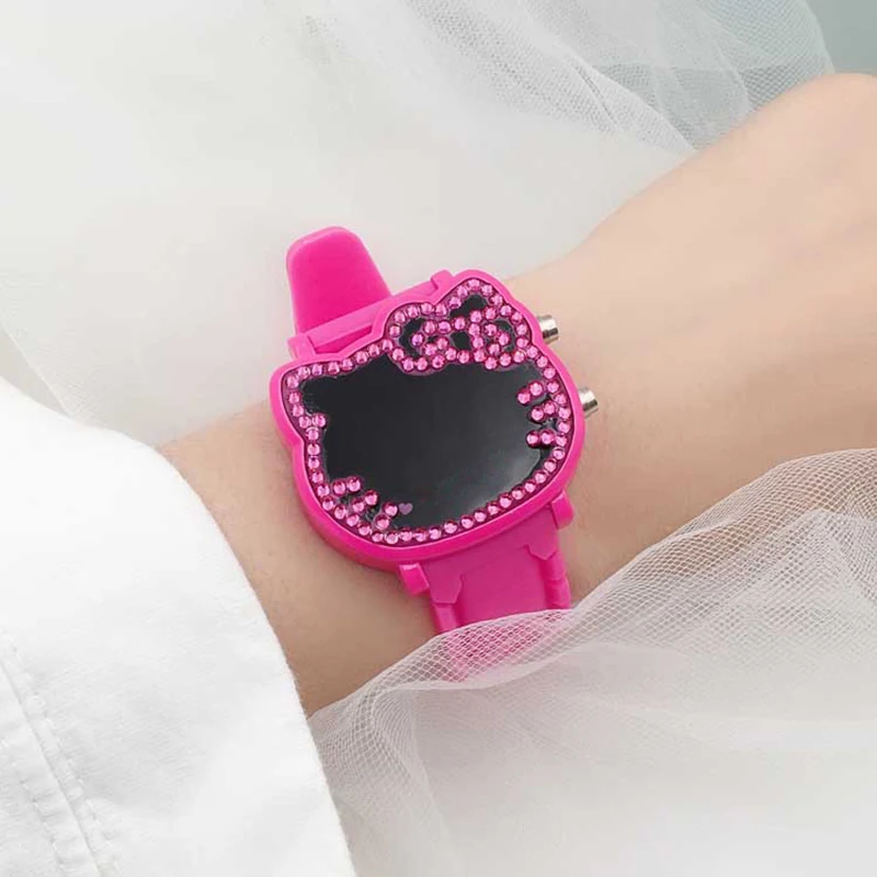 UTHAI CQ133 Children Kids Students LED Digital Diamond Cartoon Cute Girl Junior High School Electronic Watch