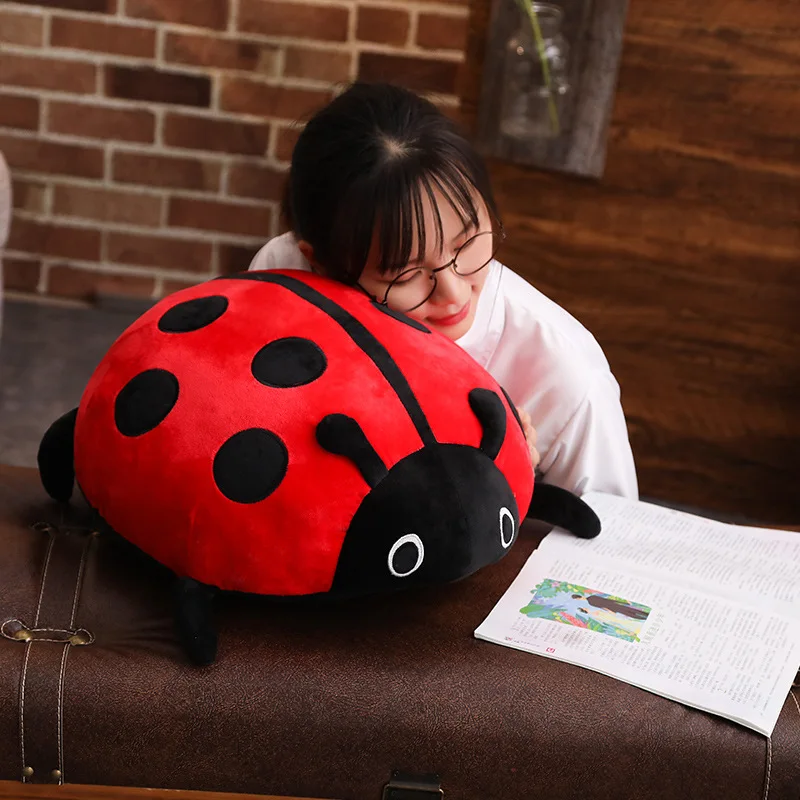 Kawaii Ladybird Cute Plush Toy Soft Ladybug Insect Hold Doll Pillow Cushion Novelty Children Birthday Christmas Gift Room Decor