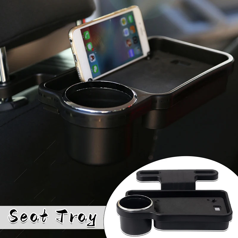 

Car Chair Back Dining Table Tray Auto Multi-function Black Storage Box Beverage Water Cup Holder Mobile Phone Holder Organizer