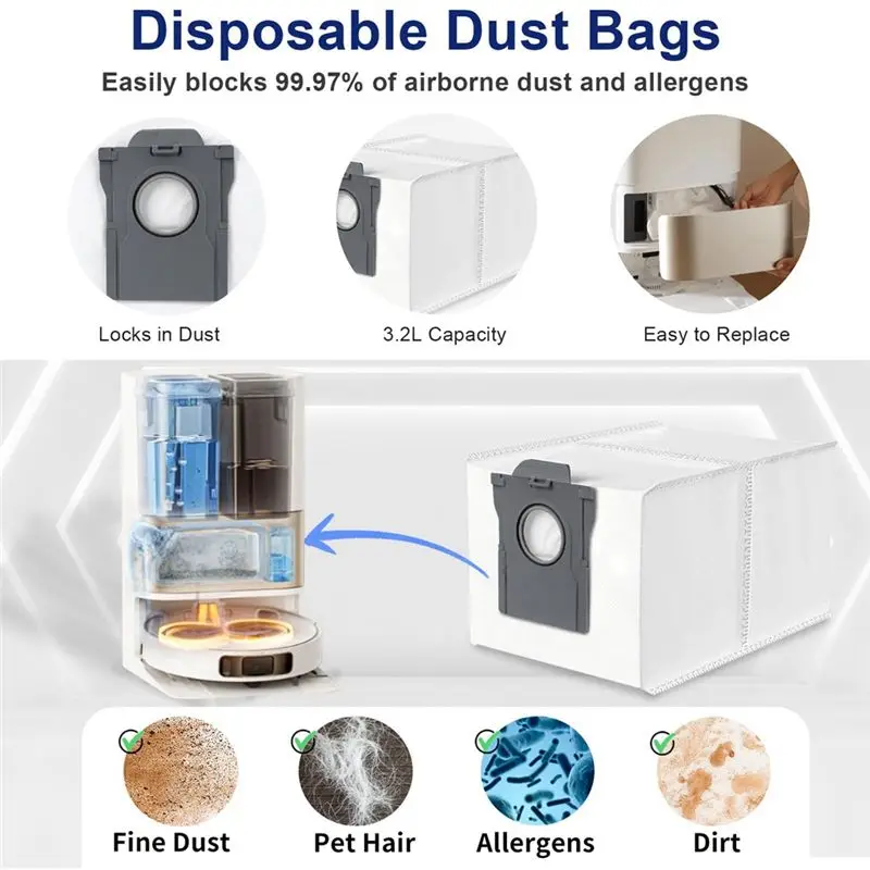 EYFL-For Dreame Bot L10s Pro Ultra Main Side Brush Filter Mop Cloth Dust Bag Vacuum Cleaner Consumables