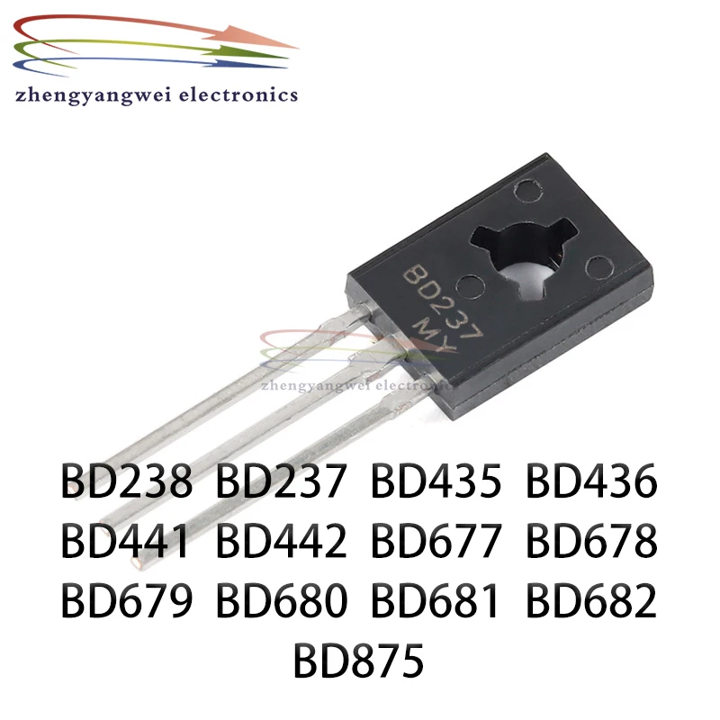 Transistor 20 piezas BD237, BD679, BD680, BD681, BD682 TO-126, BD238, BD677, BD678, BD875, BD435, BD436, BD441, BD442, TO126, BD682G