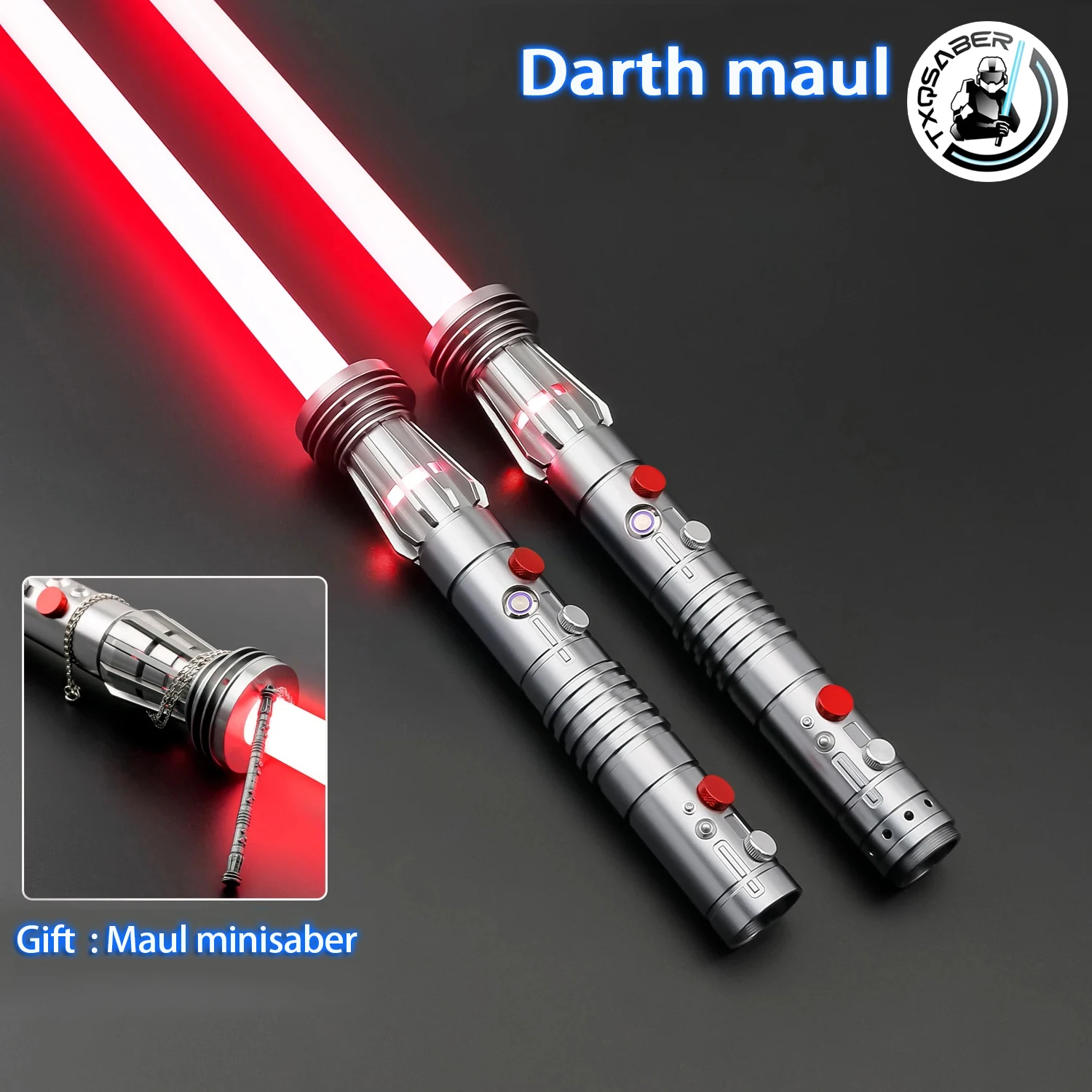

TXQ Darth Maul Double Neo Pixel SNV4 Proffie 2.2 RGB Heavy Dueling 27sound Colors Change Metal Hilt Laser Sword Cosplay Gift