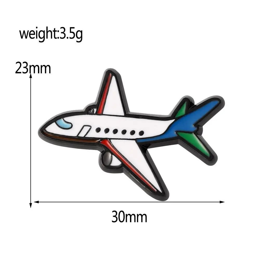 الإبداعية الكرتون طائرة التلبيب دبوس مضحك موضة المعادن شارة مينا بسيطة الرجعية رسالة الطائرات بروش المسافر العالمي #6