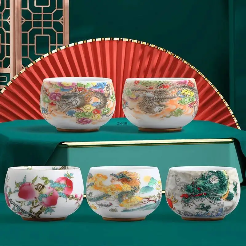 Taza de Degustación Ice Seed Master Cup, Taza de Té Kung Fu, Taza Personal Master Cup, Taza Dragón y Fénix