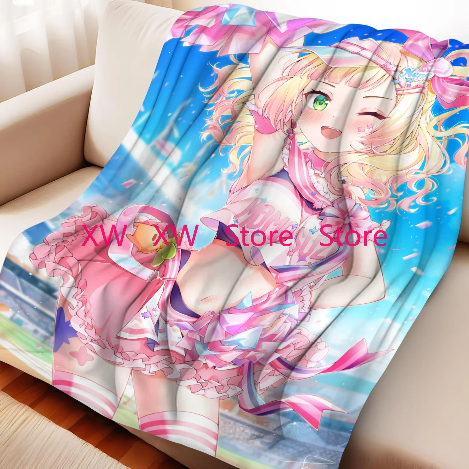 

Virtual Youtube Cartoon Cute Digital Printed Flannel Air-conditioned Room Blanket Dormitory Office Nap Blanket Warm Thickened