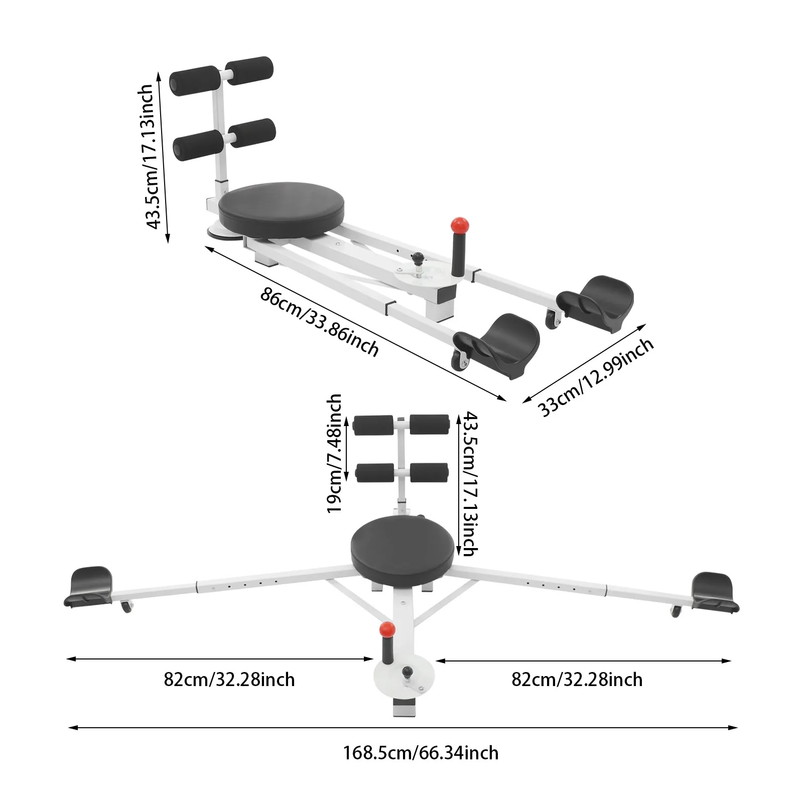 Alloy & Foam Multi-Function Stretch & Core Trainer, 168.5X70X43.5Cm, Black for Home Fitness view 3