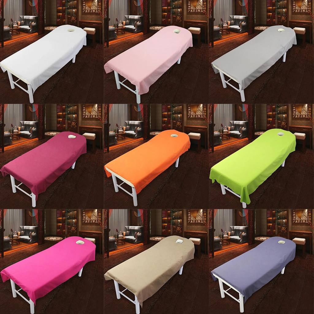 Solid Pattern Salon Couch Sheet Adjustable Polyester Bedding for Aesthetic Stretcher Bed