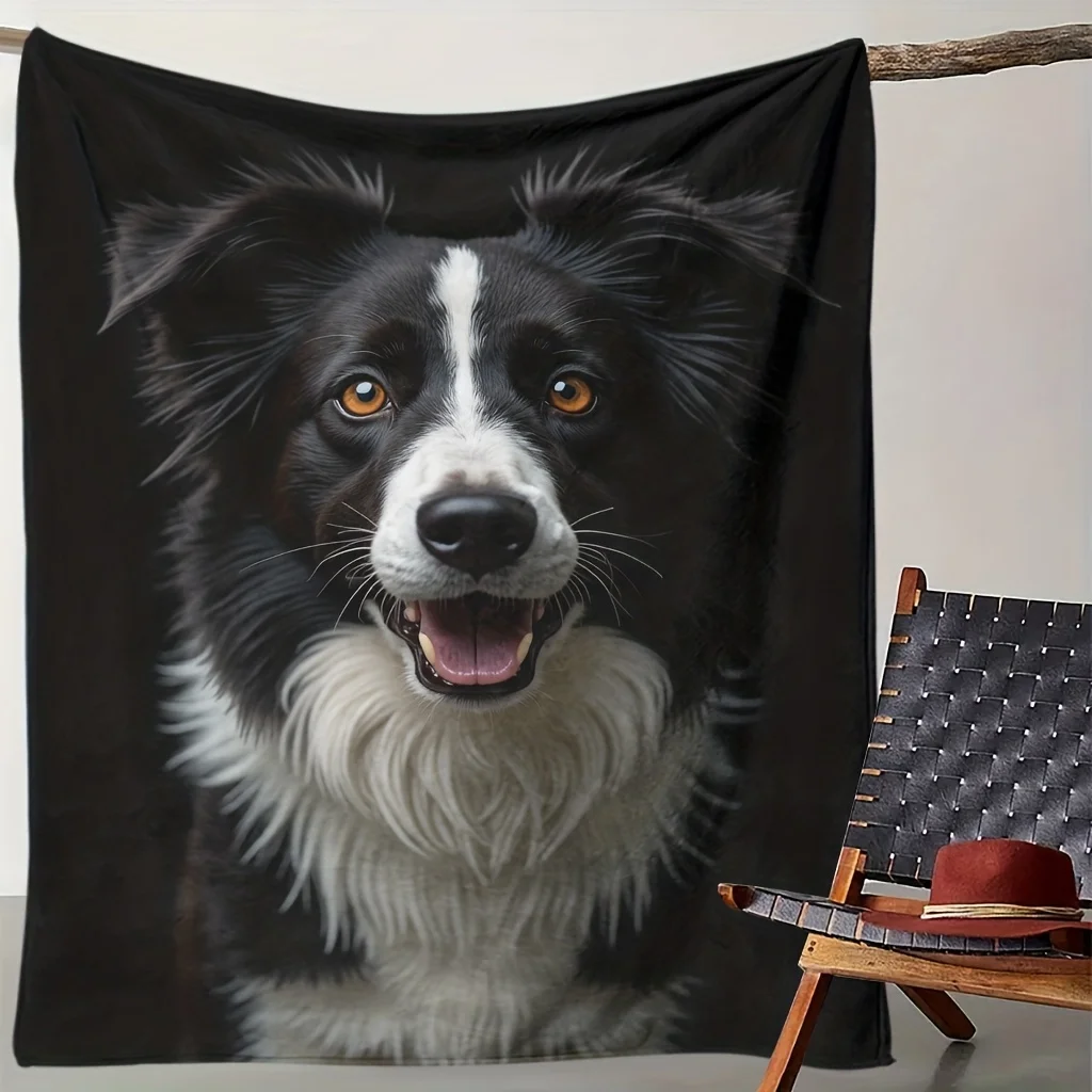 Realistic Black Cat Yellow Eyes Soft Flannel Throw Blanket Warm Cozy Sofa Bed Pet Animal Lover Home Decor Gift Blanket