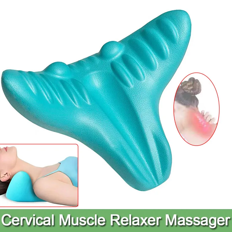 Neck Shoulder Stretcher Relaxer Cervical Chiropractic Traction Device Massage Pillow for Pain Relief Cervical Spine Alignment