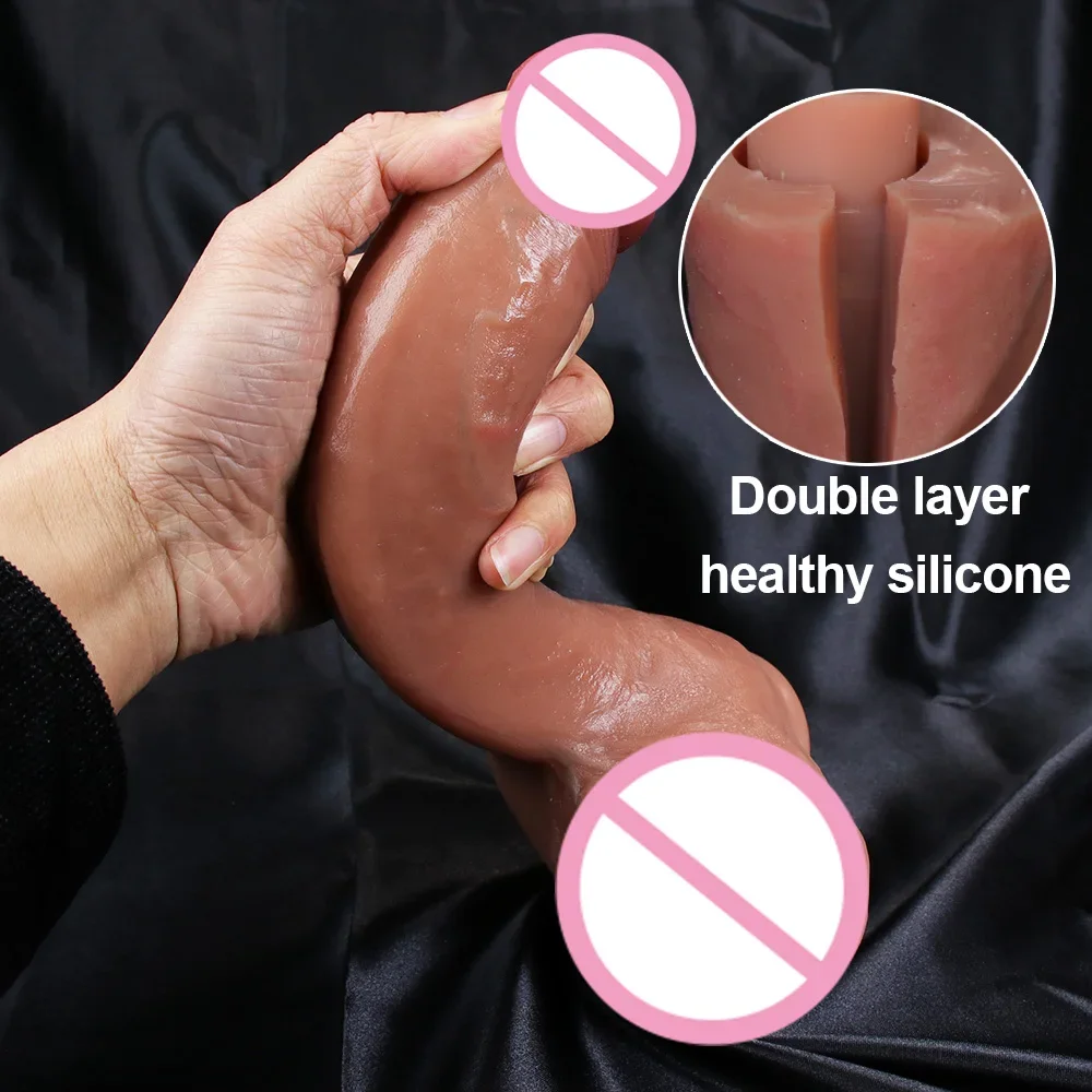 Consolador realista grande XXL para mujer, pene de silicona suave, sensación de piel, masturbador femenino, tapón Anal, Juguetes sexuales para