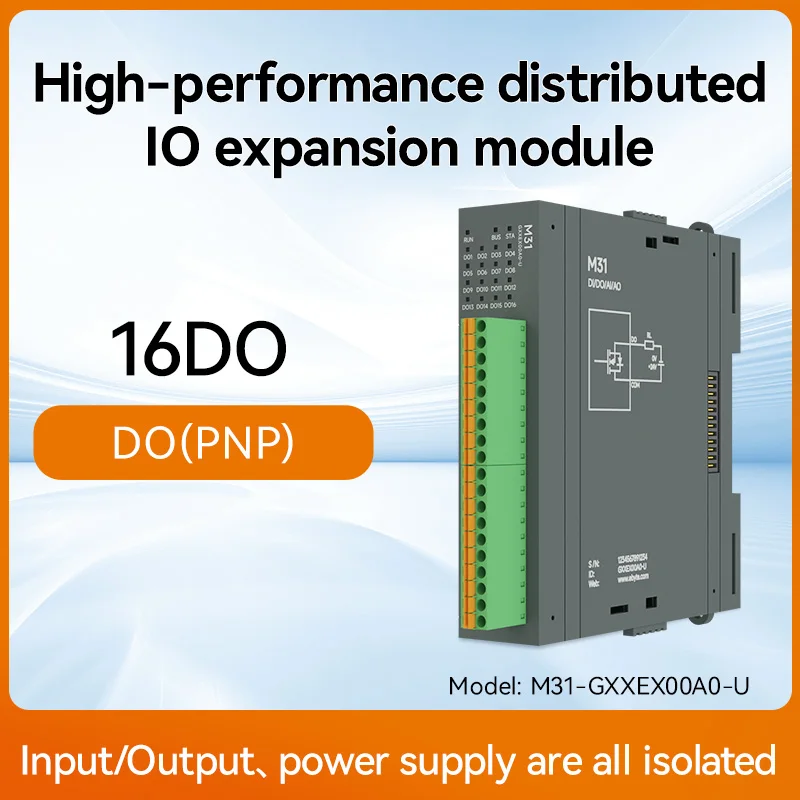 Remote IO Gedistribueerde IO NIEUWE Versie M31-AFAX4440G-U DI/DO/AO/AI RS485 RJ45 Modbus Met Uitbreidingsmodule CDEBYTE PNP NPN DIP