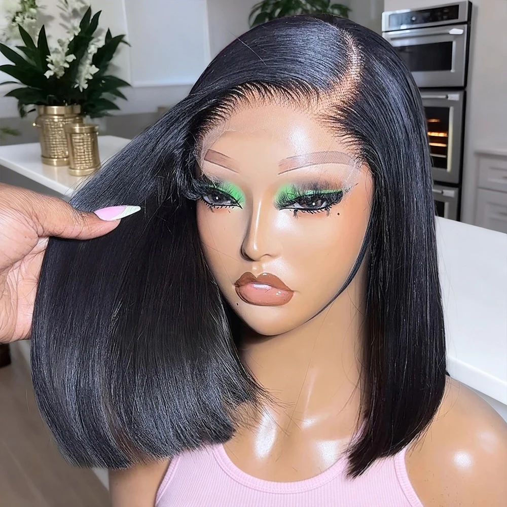 

Bob Wigs 12 16 Inch Bob Wig Human Hair Black Glueless Wear And Go Straight 13x4 Lace Front Wig Bob Vietnamese Female Brown