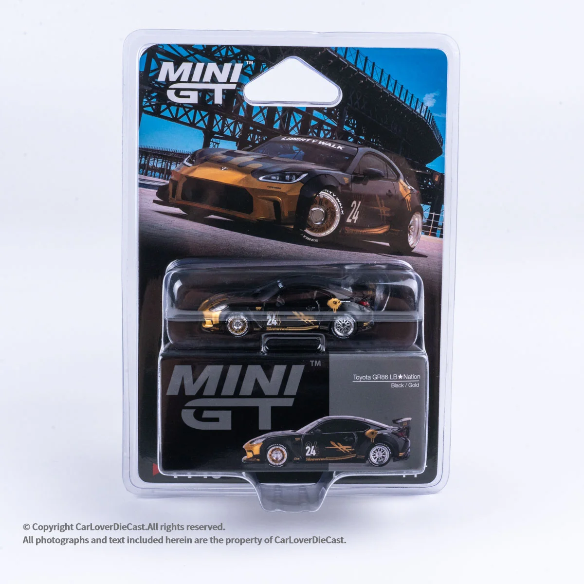 

MINIGT 1:64 Toyota GR86 LBWK Черный с золотом # Модель автомобиля из сплава 1149