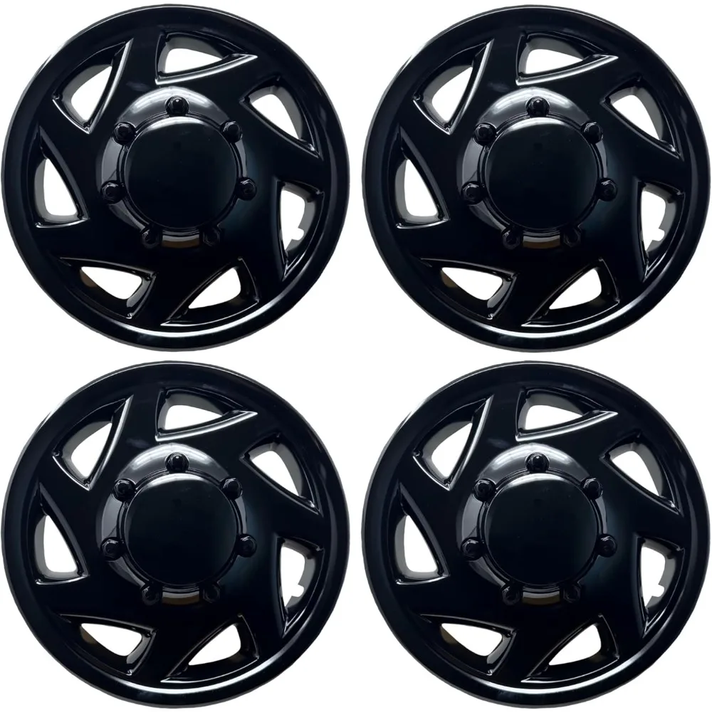 

Hubcap Replacement for Ford Van 1998-2023, Gloss Black, Premium Quality Sturdy 16-inch Wheel Cover (4 Piece Set)