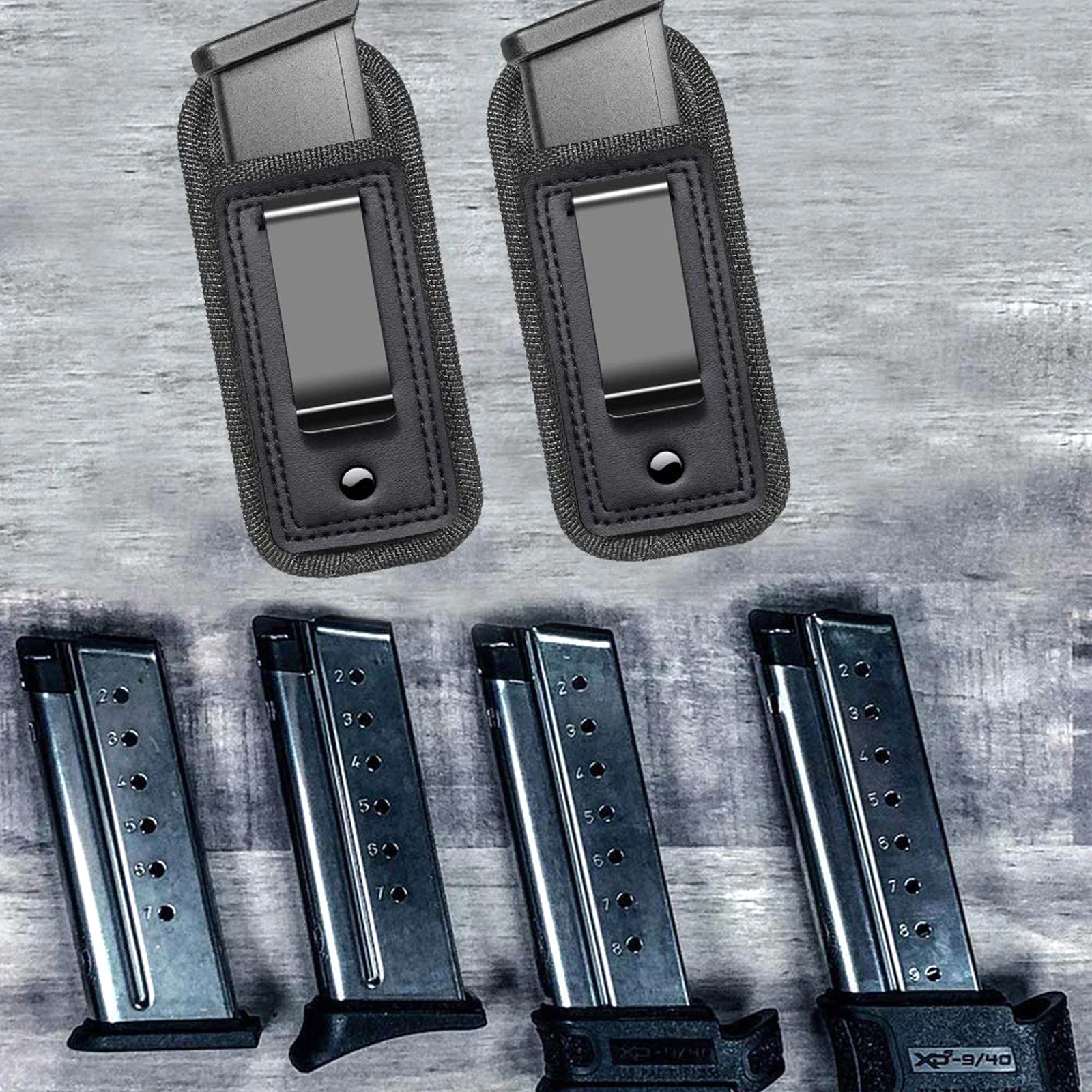 Fondina per riviste da trasporto nascosto 9 mm.40.45 |   All'interno della custodia magnetica con cintura |   Fondina magnetica per Glock 43 17 Sig 1911 S&W M&P