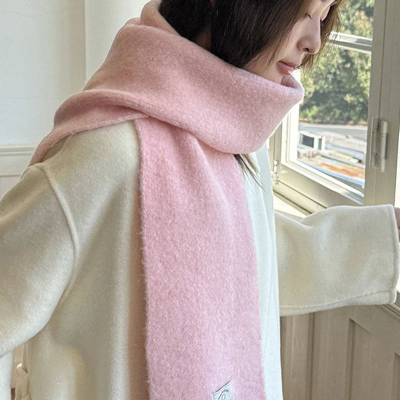 المرأة أوشحة شتوية الكشمير وشاح فتاة سوداء السيدات الشتاء وشاح من الصوف الساخن بيع بلون الأوشحة الدافئة الباردة واقية المعطف #6