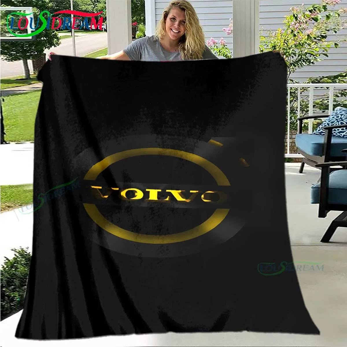 Fashion Car V-Volvo Logo Printing  Blanket,Flannel Throw Blanket for Home Bedroom Bed Sofa Picnic Office Hiking Leisure Nap