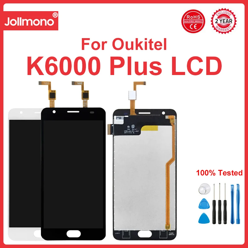 

For Oukitel K6000 Plus LCD Display+ Touch Screen Digitizer Assembly Spare Parts lcd sensor for k6000 plus