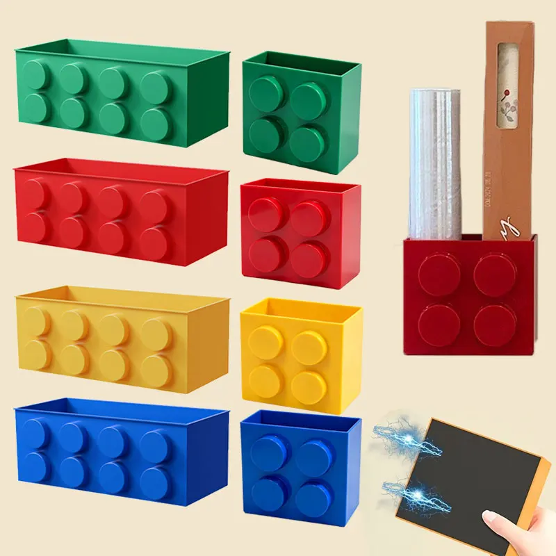 1/4Pc Magnetic Storage Box Refrigerator Entrance Door Shelf Organizer Building Block Wall Mounted Rack Home Kitchen Decor Holder