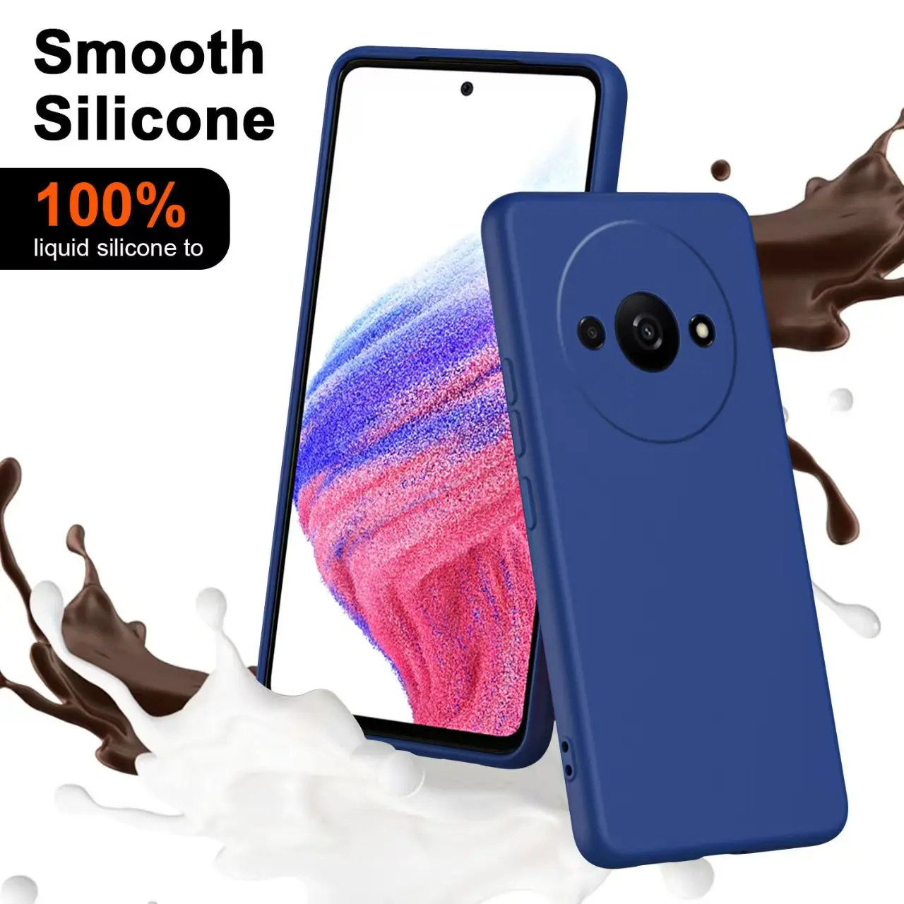 Für Xiaomi Redmi A3 Fall Für Xiaomi Redmi A3 Abdeckung Original TPU Stoßfest Flüssigkeit Silikon Schutzhülle Telefon Zurück Abdeckung Funda – Detail 1