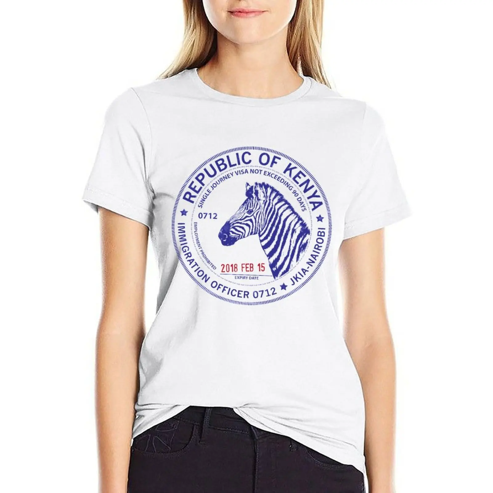 Passport Stamp Kenya T-shirt tops Aesthetic clothing t-shirt dress for Women plus size