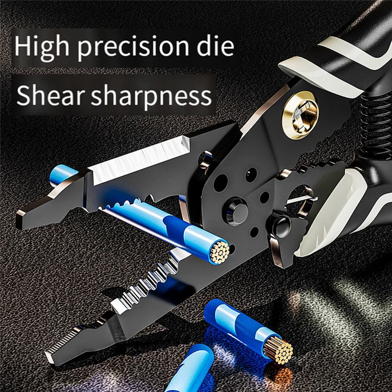 ABFW 9 in 1 Wire Stripper Tool, 8inch Wire Cutting Tool for Wire Stripping Cutting with Wire Splitting and Winding Function