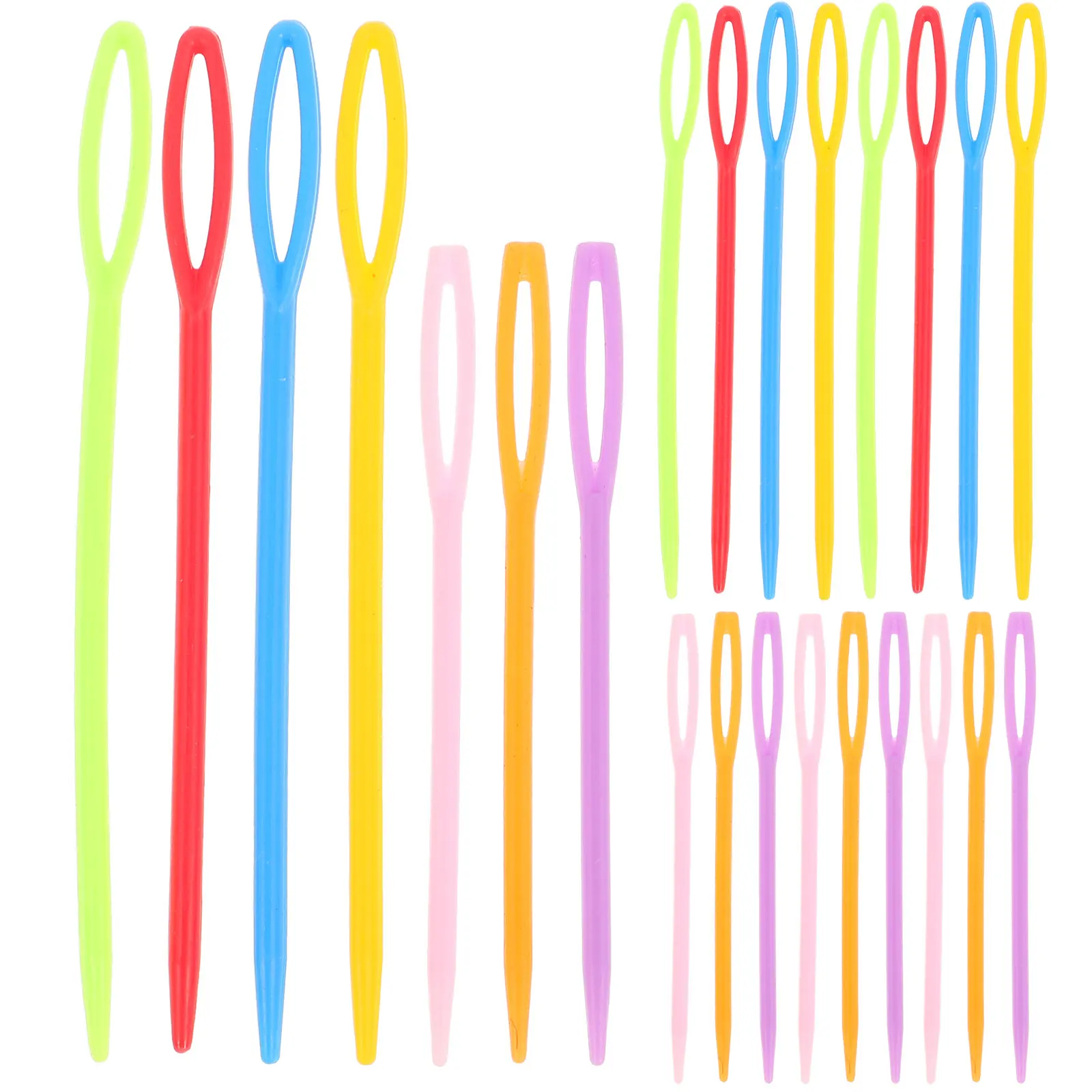 

40 Pcs Knitting Needles Safe Large Embroidery Colored Bent Tapestry Craft Eye Sewing
