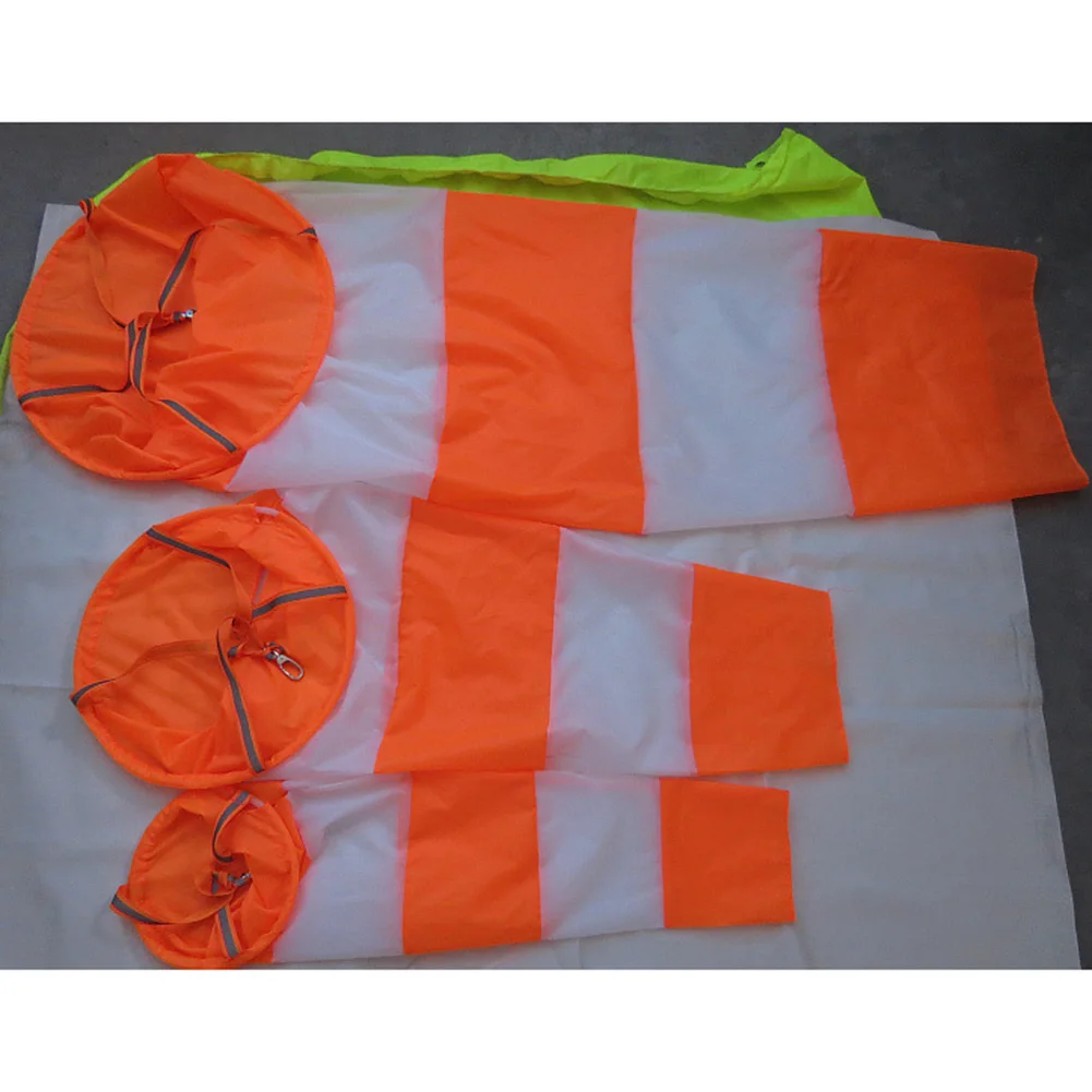 60/80/100CM Reflective Windsock Orange+White Airport Windsock Rip-Stop Polyester Wind Measurement Sock Bag Weathervane Wind Vane