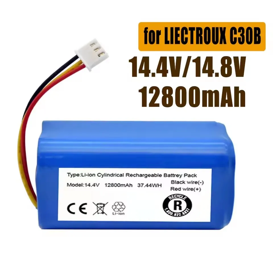 12800mAh 18650 li-ion battery For LIECTROUX C30B XR500 E30 For PROSCENIC 800T 830P 820P 820T 820S Robot Vacuum Cleaner