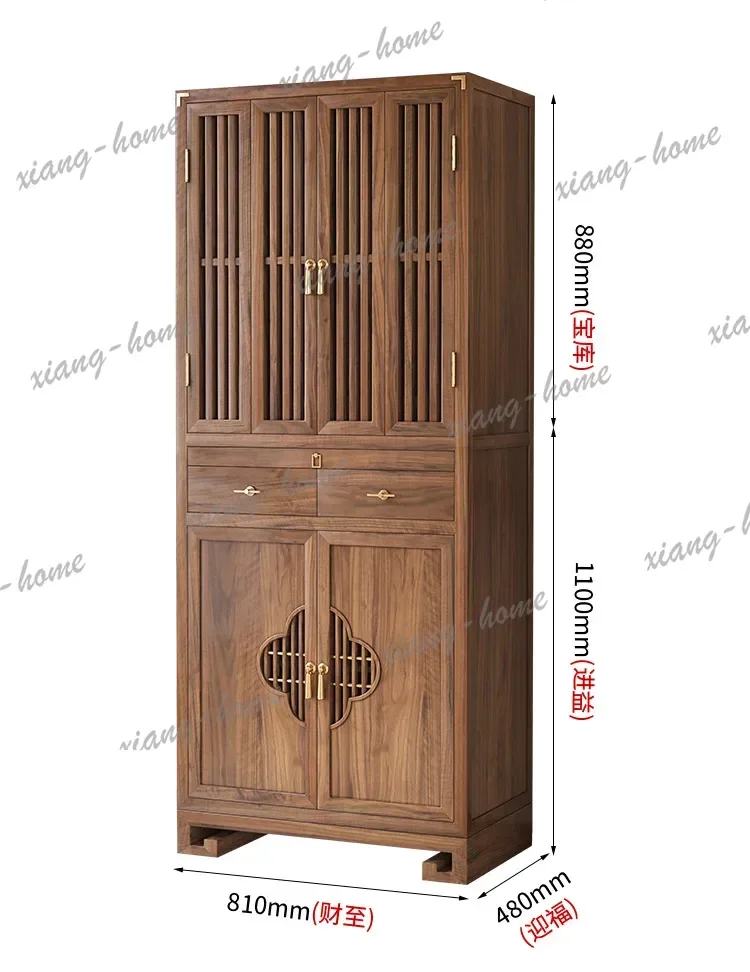 FG Solid Wood Double-Layer Altar Cabinet New Chinese Style Buddha Shrine Cabinet Ancestor Guanyin Buddha Cabinet God