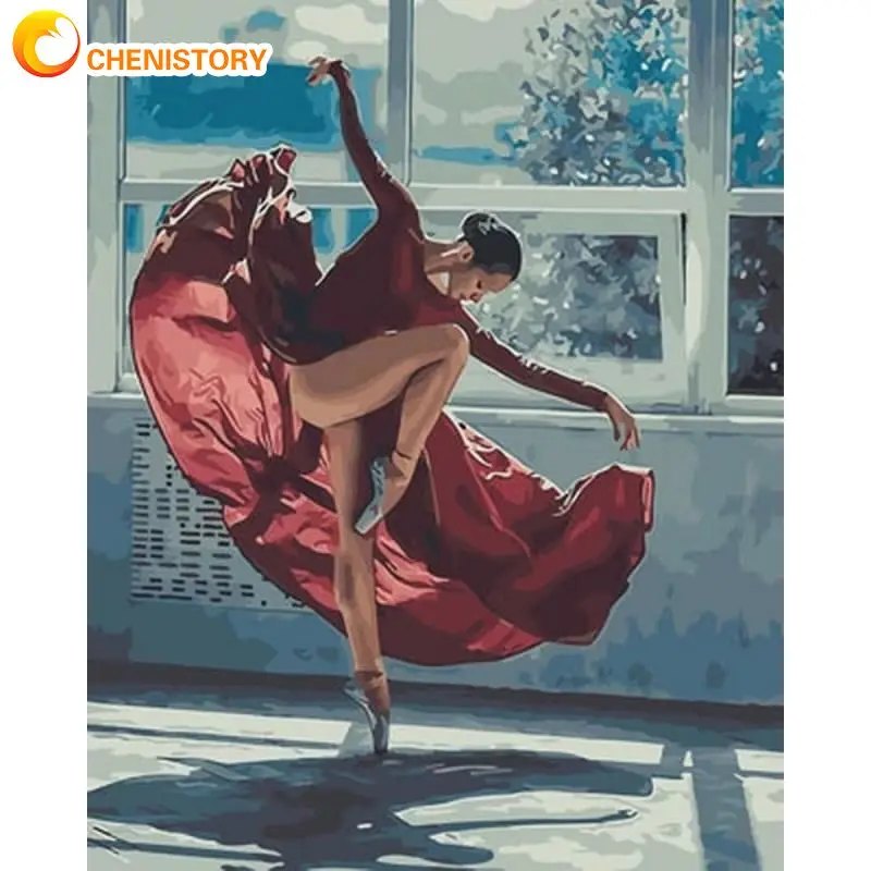 

CHENISTORY Modern Painting By Numbers Dancer For Adults Wall Decors Diy Set Girl Handmade Gift Home Decors Artwork Paint Kit