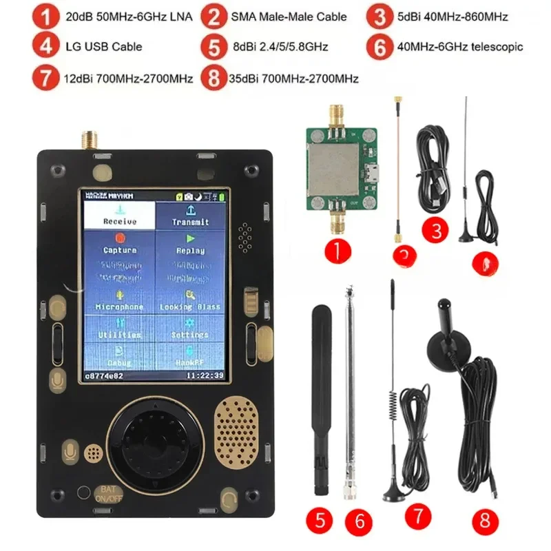 

Ручной радиодомофон HackRF PortaPack H2 H3 SDR с программным обеспечением