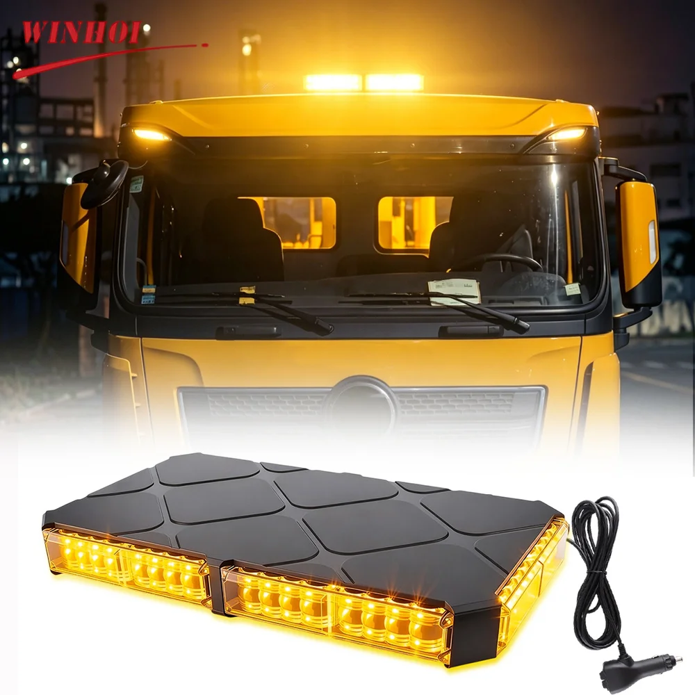 

11.5 Inch Roof Top Emergency Strobe Lights with Magnetic Base Stroboscopes LED Warning Traffic Hazard Caution Light Bar 12-24V