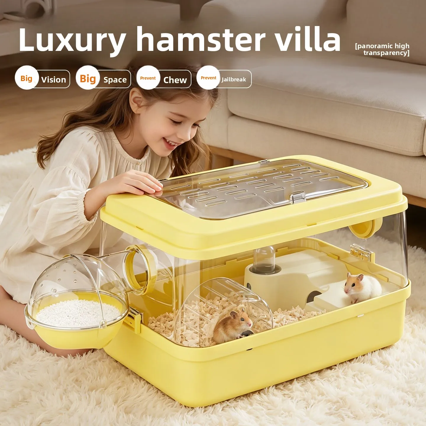 Super large hamster cage landscaping golden bear special luxury villa escape house double raising box pet supplies