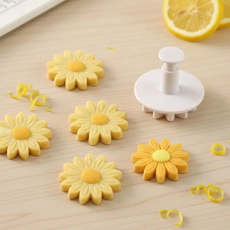 3pcs African Chrysanthemum Simulation Spring Model Sunflower Sugar Flower Pattern Printing Model
