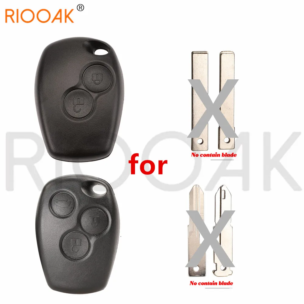 2/3 ปุ่ม Key Shell สําหรับ Renault Megane Modus Espace Laguna Duster Logan DACIA Sandero Fluence Clio Kangoo ไม่มีใบมีด