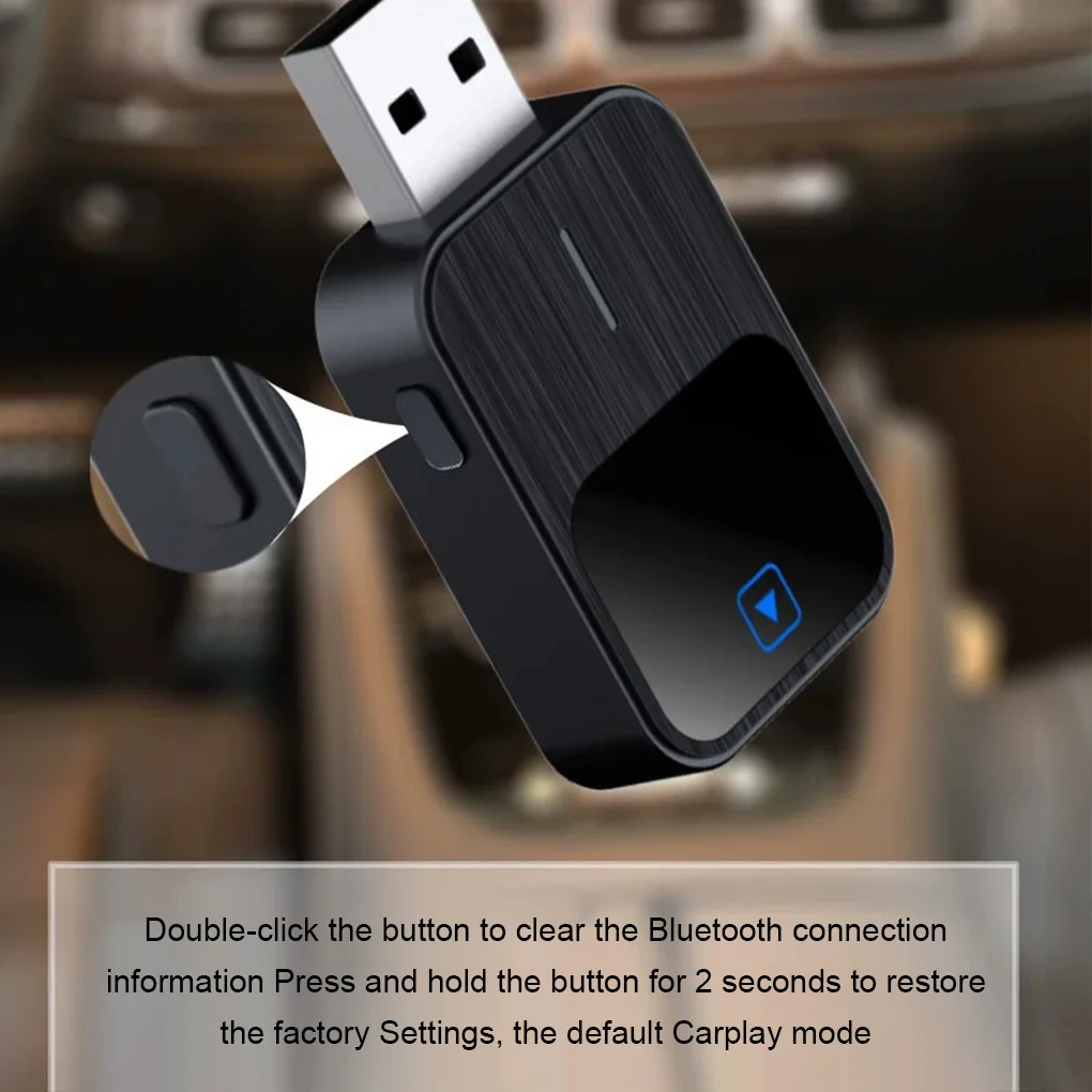 

Проводной к беспроводному Carplay Android Auto 2 в 1 Мини-адаптер Dongle Auto Connect Plug&Play Универсальная мини-коробка с кнопкой сброса